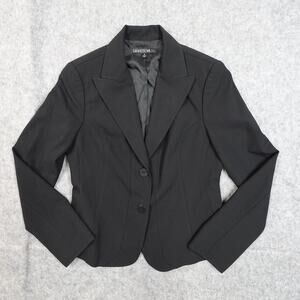 Lafayette 148 Blazer Womens 8 Wool 2 Button Jacket Black Office Career Academia